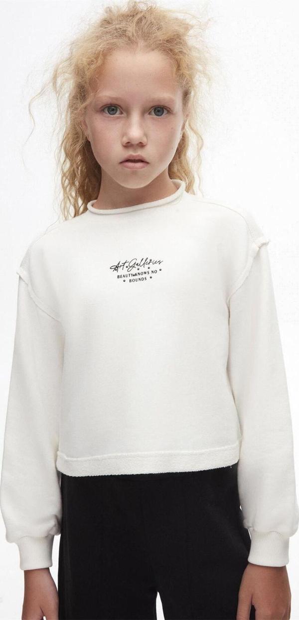 nk kids Kız Çocuk Baskılı Sweat Ekru 37319 - Image 1