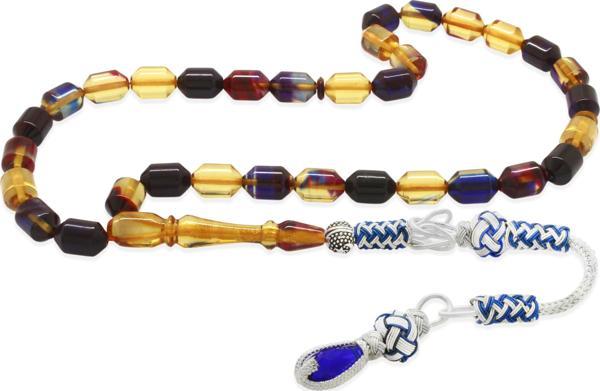 Bakır Kazaz Püsküllü Uçlu Kapsül Kesim Bonibon Ateş Kehribar Tesbih - Image 1