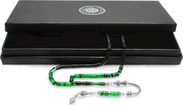 Kararmaz Metal Anadolu Desen Püsküllü Kesme Kesim Süzme Yeşil-Siyah Sıkma Kehribar - Image 1