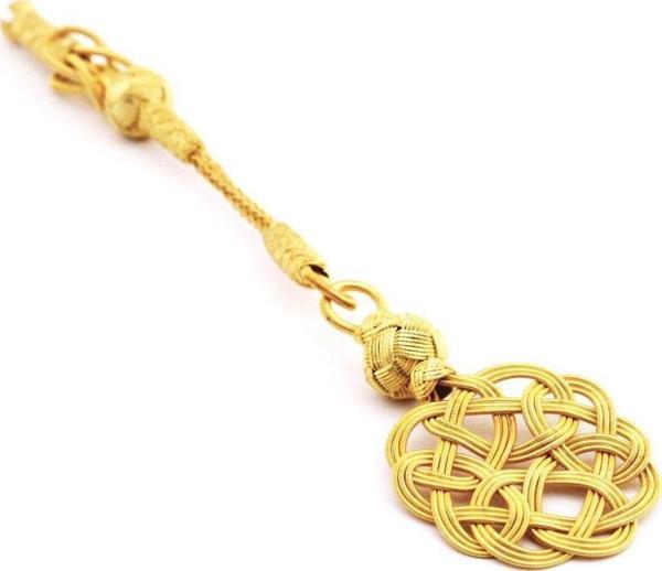 Gold Renk 1000 Ayar Gümüş Kazaz Püskül - Image 1