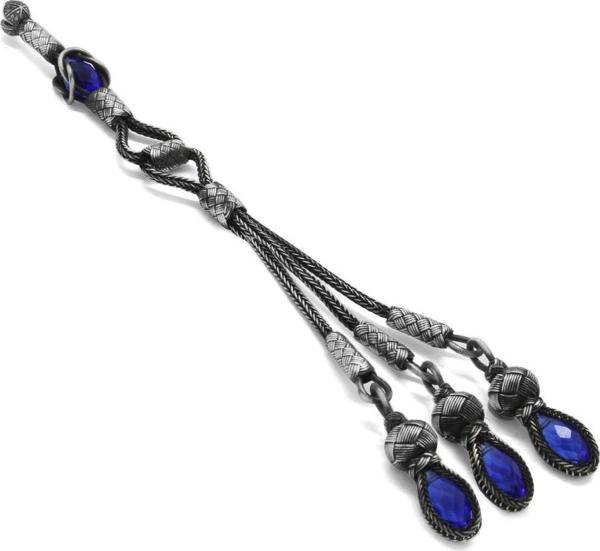 Mavi Zirkon Taşlı 3lü Uzun Model 1000 Ayar Gümüş Kazaz Püskül - Image 1