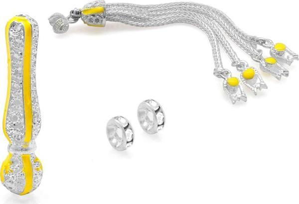 Sarı Mineli Alpaka Püskül Seti - Image 1