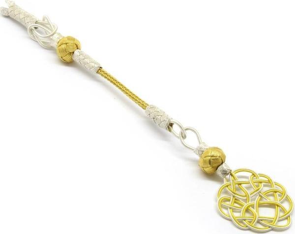 Sarı-Beyaz Renk 1000 Ayar Gümüş Kazaz Püskül - Image 1