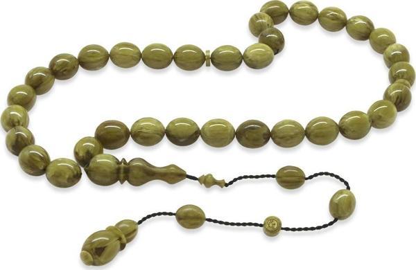 Sistemli Her Bir Tanesi Usta işçilikli Özel Kesim Kahverengi Beyaz Katalin Tesbih - Image 1