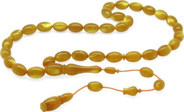 Sistemli Arpa Kesim Sedefli Sarı Colorful Katalin Tesbih - Image 1