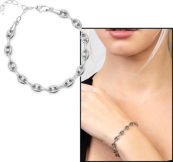 Zarif Tasarım Silver Renk 925 Ayar Gümüş Kadın Bileklik - Image 1