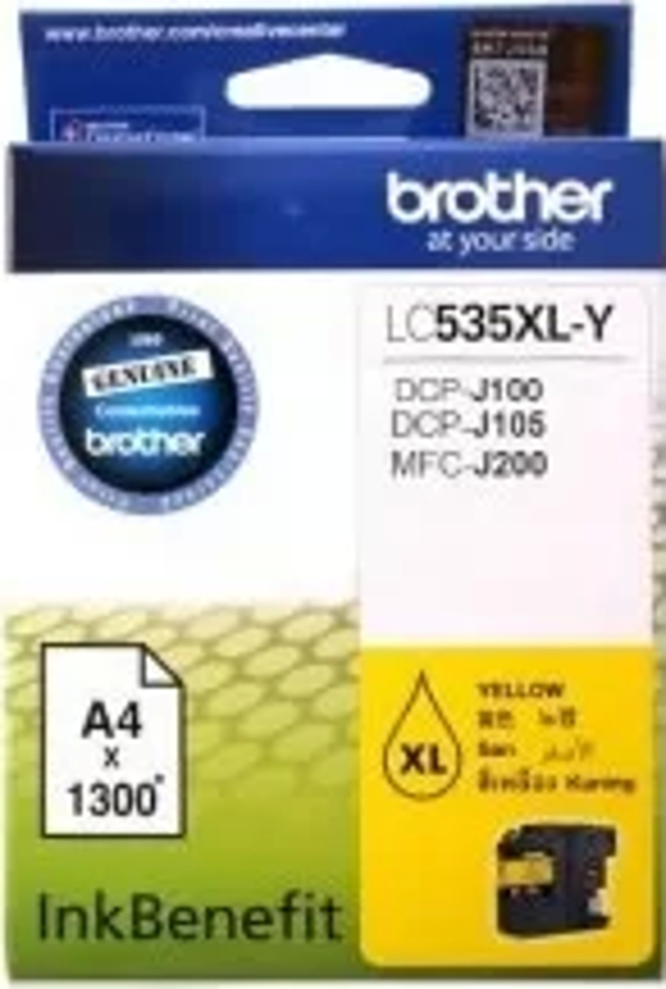BROTHER LC535XLY DCP-J105 & MFC-J200 SARI KARTUS 1300 SAYFA - Image 1