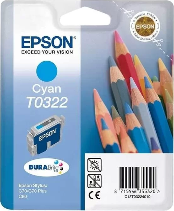 OUTLET EPSON T0322 C13T03224020 MAVİ ORJİNAL KARTUŞ (C70 80 82 CX4500) - Image 1