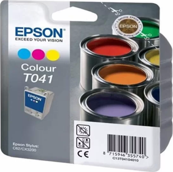 OUTLET EPSON T041 C13T04104020 RENKLİ ORJİNAL KARTUŞ 300 SAYFA (STYLUS C62 CX3200) - Image 1
