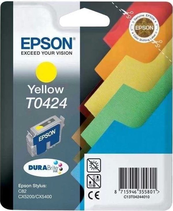 OUTLET EPSON T0424 C13T04244020 SARI ORJİNAL KARTUŞ 420 SAYFA (STYLUS C82 CX5100 CX5200) - Image 1