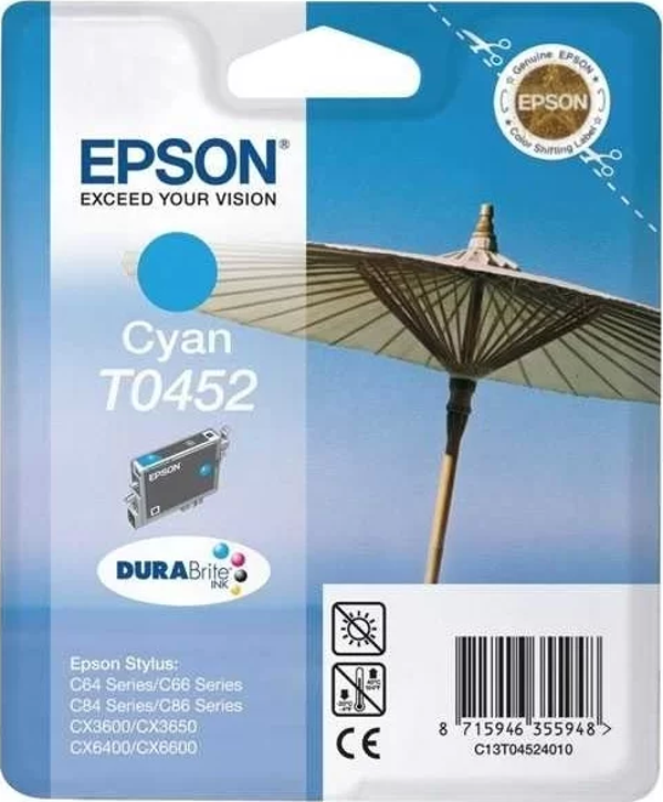 OUTLET EPSON T0452 C13T04524020 MAVİ ORJİNAL KARTUŞ 250 SAYFA (C64 C66 C84 CX3600 CX6400) - Image 1