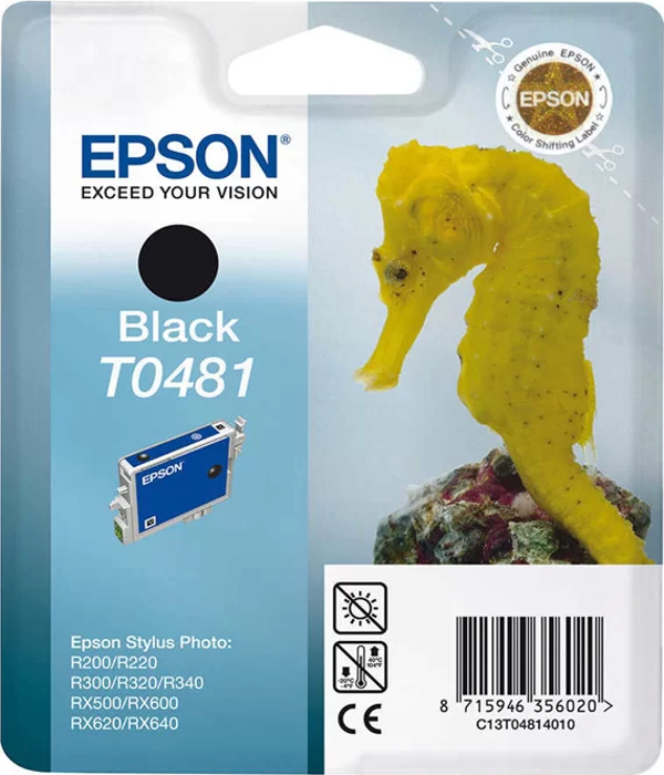 OUTLET EPSON T0481 C13T04814020 SİYAH ORJİNAL KARTUŞ 630 SAYFA (R200 R300 R330 R340 R350) - Image 1