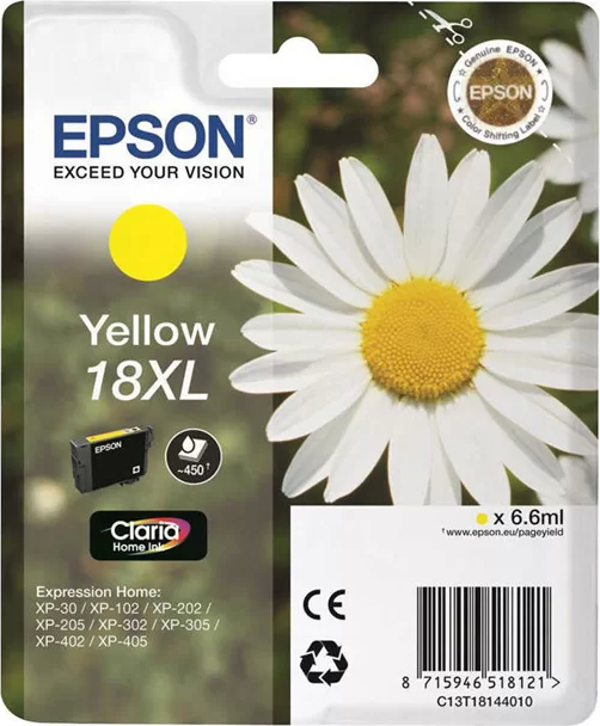 OUTLET EPSON T1814 C13T18144020 18XL SARI ORJİNAL KARTUŞ 450 SAYFA (XP102 XP202 XP302 XP402 XP405) - Image 1
