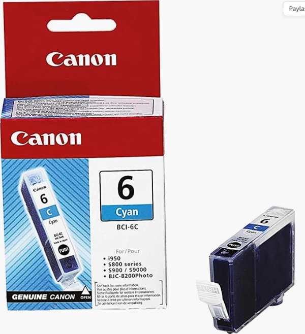 OUTLET CANON BCI-6C MAVİ MÜREKKEP KARTUŞ 280 SAYFA - Image 1