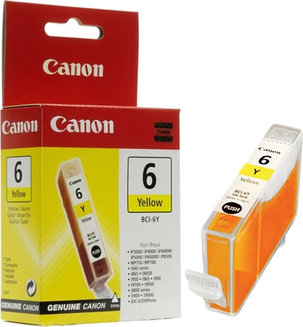 OUTLET CANON BCI-6Y SARI ORJİNAL MÜREKKEP KARTUŞ 280 SAYFA (BJC 8200 İ9900 S820 S9000 İP6000D) - Image 1