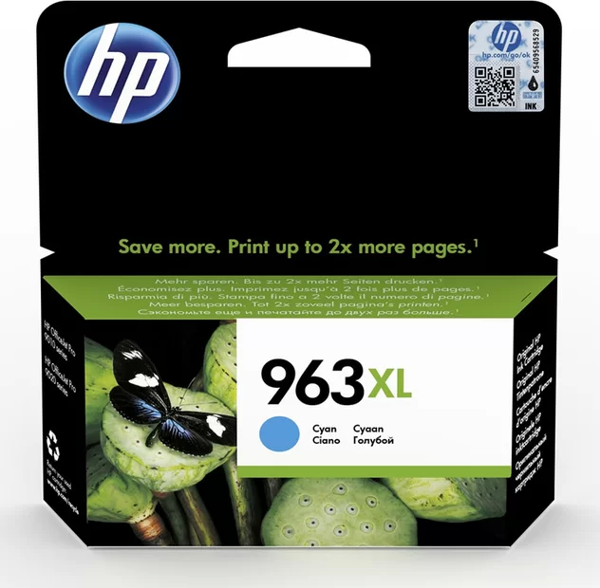 HP 3JA27AE (963XL) YUKSEK KAPASITE CYAN MUREKKEP KARTUS - Image 1