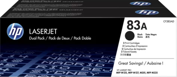 HP CF283AF (83A) SIYAH 2LI PAKET TONER 1.500 SAYFA - Image 1