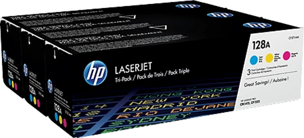 HP CF371AM (128A) CAMGOBEGI/MACENTA/SARI 3 LU PAKET TONER 1.300 SAYFA - Image 1