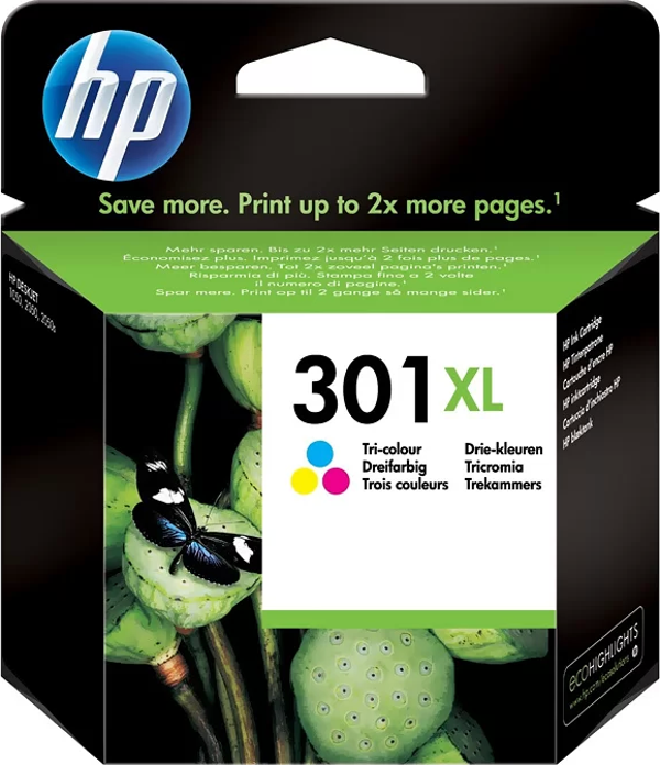 HP CH564EE 301XL 3 RENK MÜREKKEP KARTUŞ 330 SAYFA YÜKSEK KAPASİTE (DESKJET1000 2000 3000 1510) - Image 1