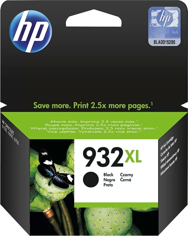 HP CN053AE 932XL SİYAH MÜREKKEP KARTUŞ 1000 SAYFA YÜKSEK KAPASİTE (6100 7510 6700 7110 7612) - Image 1