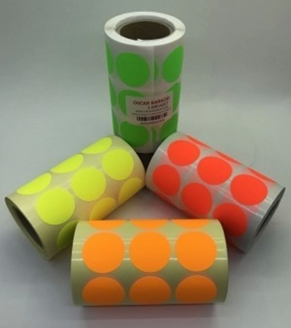 30MM NEON YUVARLAK ETİKET 1.000 ADET - Image 1