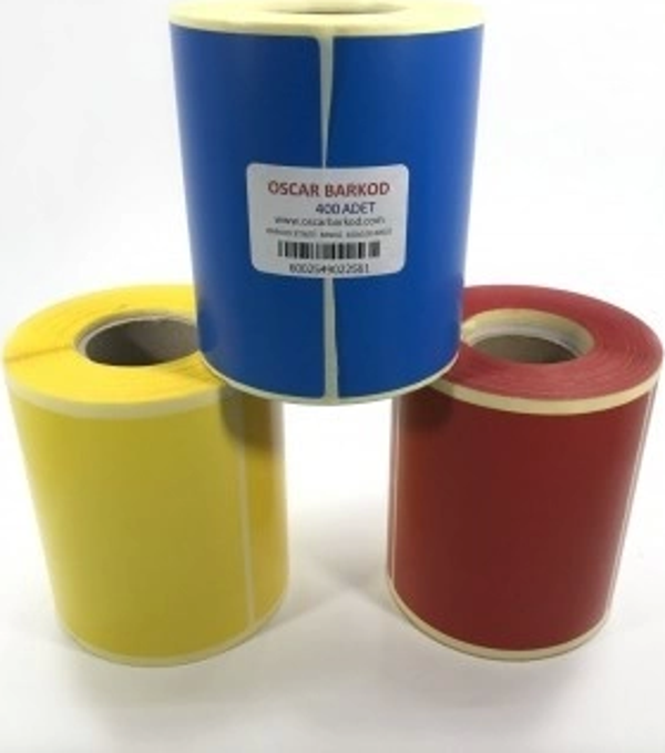 RENKLİ KUŞE ETİKET 100X100 400 ADET - Image 1