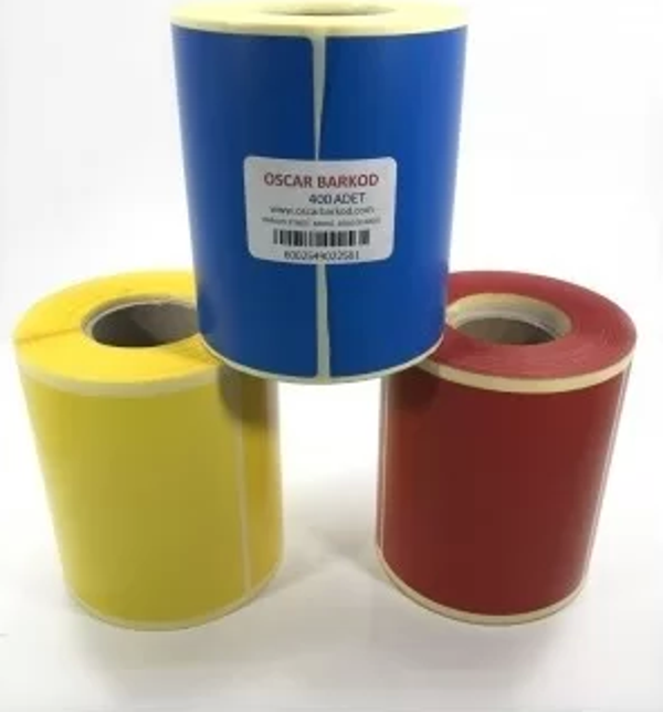 RENKLİ KUŞE ETİKET 100X100 400´LÜ (MAVİ) - Image 1