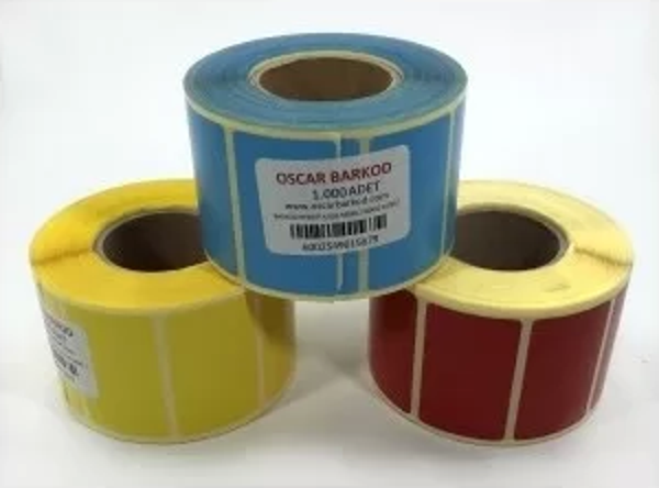 RENKLİ KUŞE ETİKET 30X50 1.000´Lİ (SARI) - Image 1