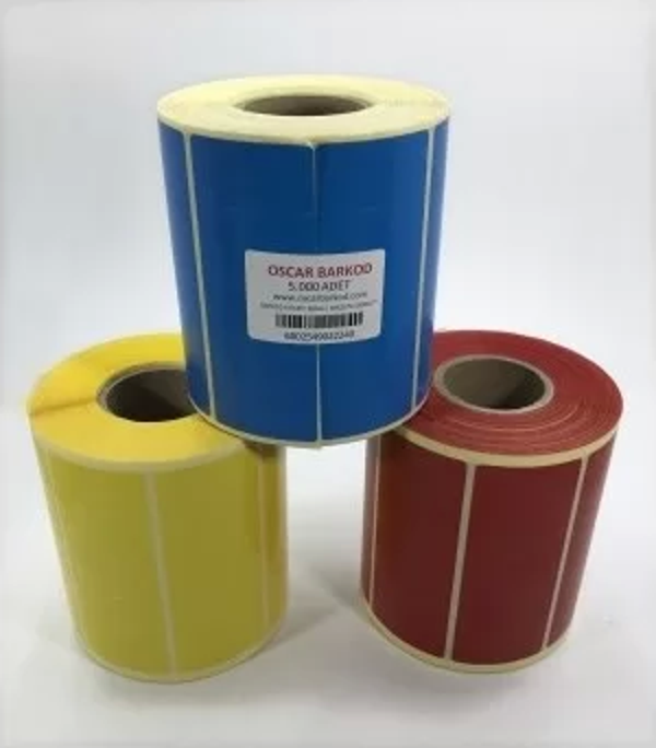 RENKLİ KUŞE ETİKET 40X20 5 Lİ 5.000´Lİ (MAVİ) - Image 1