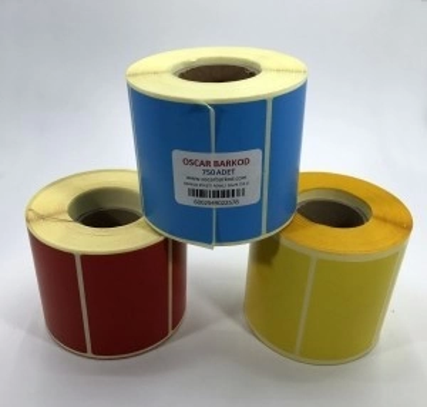 RENKLİ KUŞE ETİKET 50X75 750 ADET - Image 1
