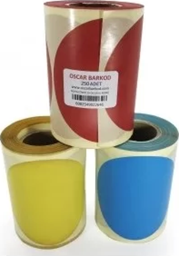 RENKLİ NOKTA ETİKETİ 100MM 250´Lİ (KIRMIZI) - Image 1