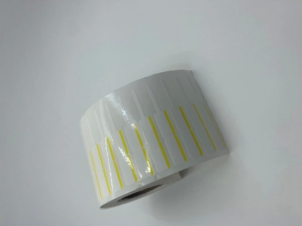 KUYUMCU ETİKETİ RENKLİ ÇİZGİLİ (İTHAL)10 X 72 1250 ADET SARI - Image 1