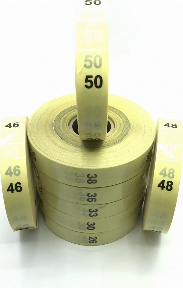ŞEFFAF UZUN BEDEN ETİKETİ 2,5 CM X 22 CM 26 – 50 ARASI 500 ADET - Image 1