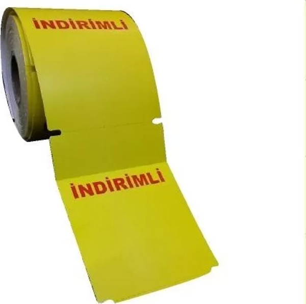 TERMAL KARTON RAF ETİKETİ SARI İNDİRİMLİ 135X100 250 Lİ - Image 1