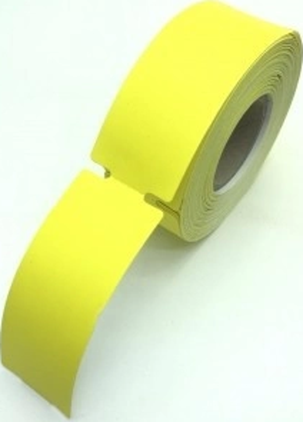 TERMAL KARTON RAF ETİKETİ SARI KENARI ÇENTİKLİ 100X38 350 ADET - Image 1
