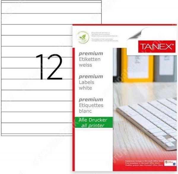 TANEX 2524 LASER ETİKET 210x24mm 12x100 1200 ADET - Image 1