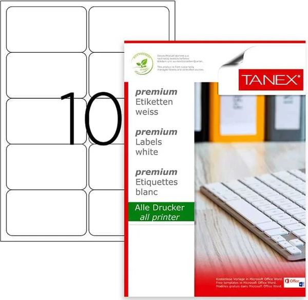 Tanex Laser Etiket Kod 2010 99.1mm x 57mm - Image 1