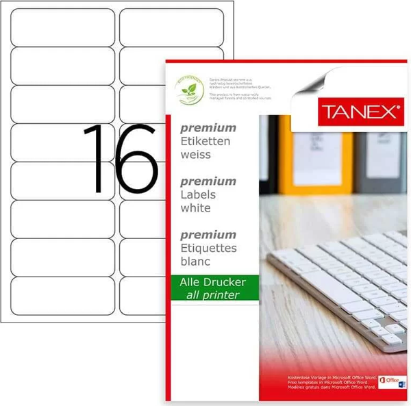 Tanex Laser Etiket Kod 2016 99.1mm x 34mm - Image 1