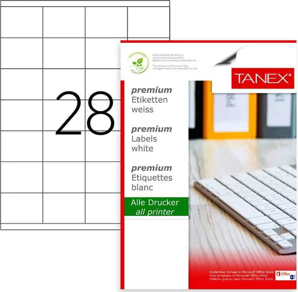 Tanex Laser Etiket Kod 2028 X 52.5mm x 41mm - Image 1