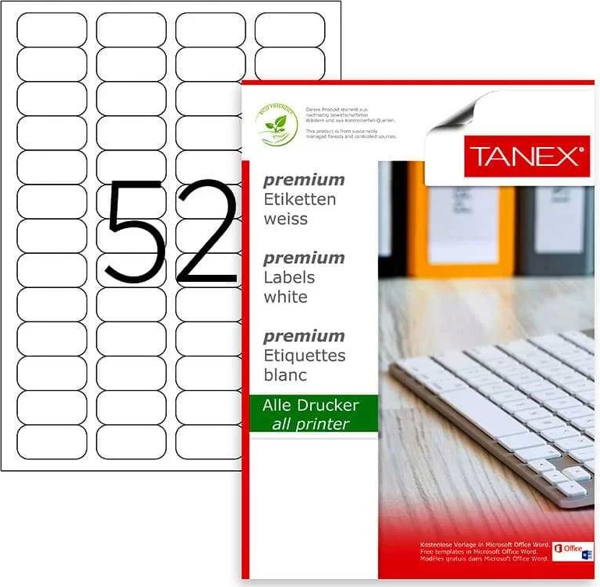 Tanex Laser Etiket Kod 2052 46.4mm x 21,2mm - Image 1