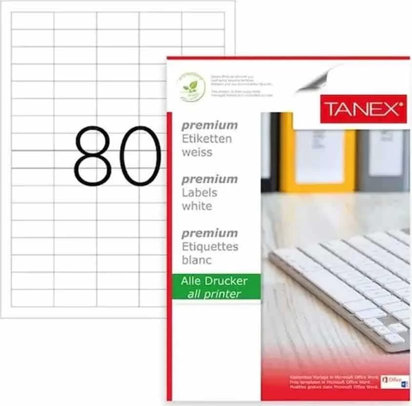 Tanex Laser Etiket Kod 2180 X 37mm x 14.25mm - Image 1