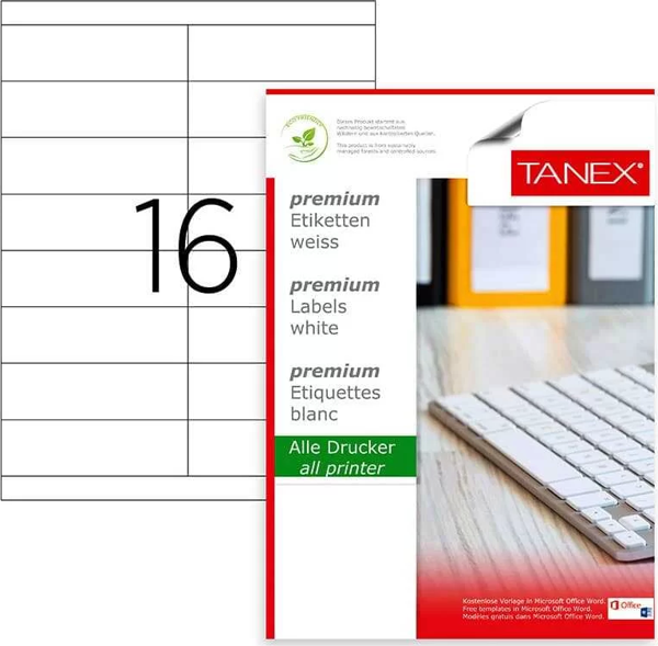 Tanex Laser Etiket Kod 2216 105mm x 35mm - Image 1