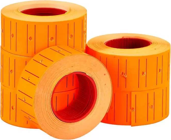 Tanex 12x21 Motex Çizgili Flo Turuncu Etiket 800 Adet - Image 1