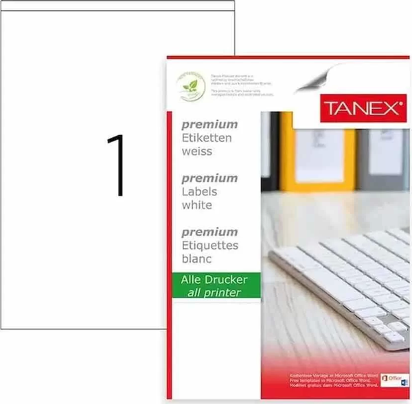 Tanex Laser Etiket Kod 2294 210mm x 294,86mm - Image 1