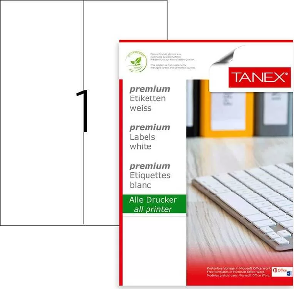 Tanex Laser Etiket Kod 2297 X 105mm x 297mm - Image 1