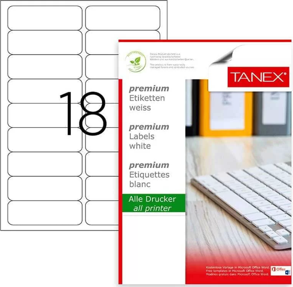 Tanex Laser Etiket Kod 2318 X 83mm x 30mm - Image 1