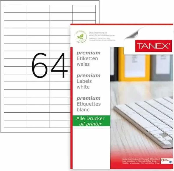 Tanex Laser Etiket Kod Tw 2564 48.5mm x 16.9mm - Image 1