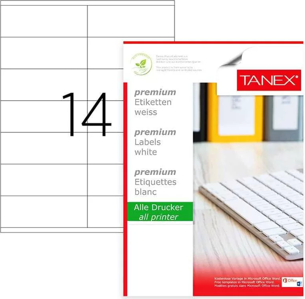 Tanex Lazer Etiket Kod2614 105mm x 40mm - Image 1