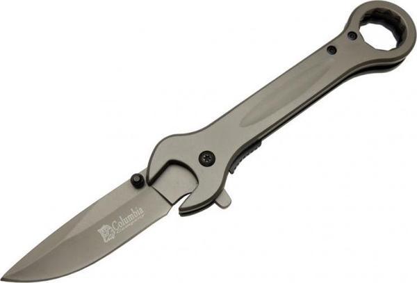 8000B Anahtar Görünümlü Siyah Kamp Çakı 19 cm - Otomatik, Metal Sap - Image 1
