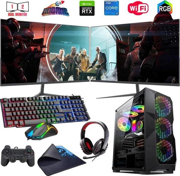 i7 14700F 16GB DDR4 480SSD 6GB RTX3050 Çift 24" Mon. Oyun Bilgisayarı (Gaming SET) - Image 1